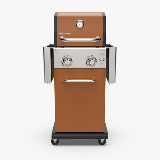 2-Burner Gas Grill with Foldable Side Shelves