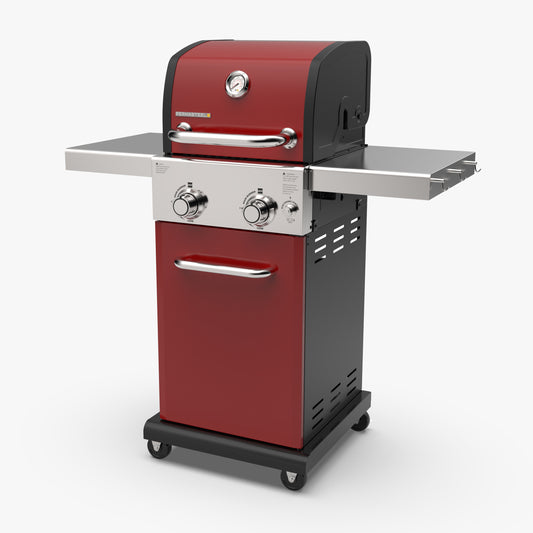 2-Burner Gas Grill with Foldable Side Shelves