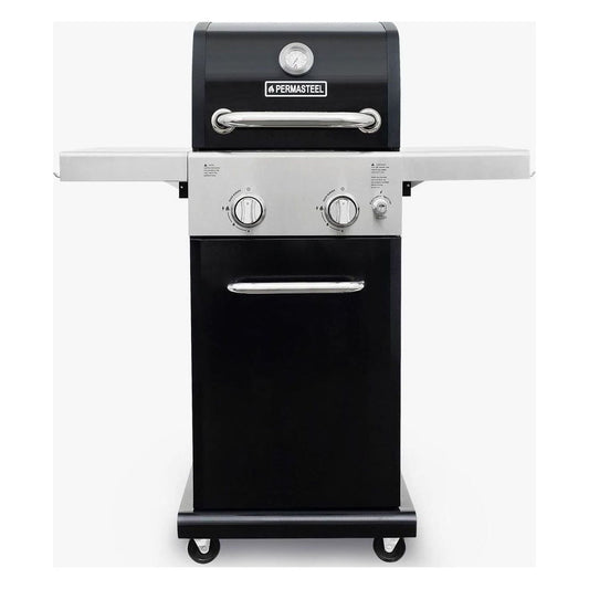 2-Burner Gas Grill with Foldable Side Shelves