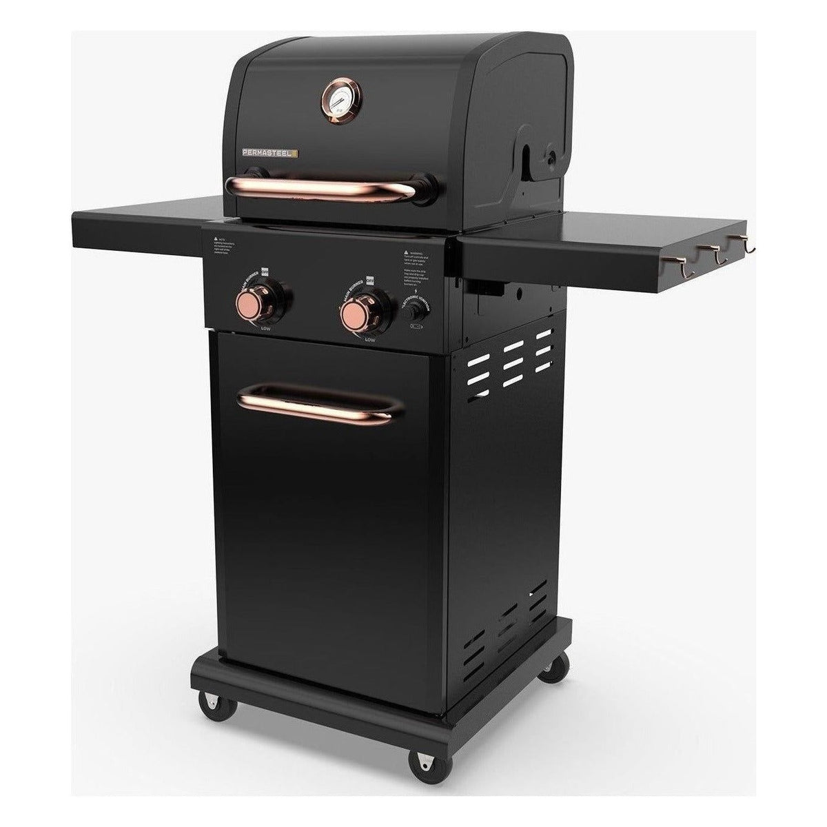 2-Burner Gas Grill with Foldable Side Shelves