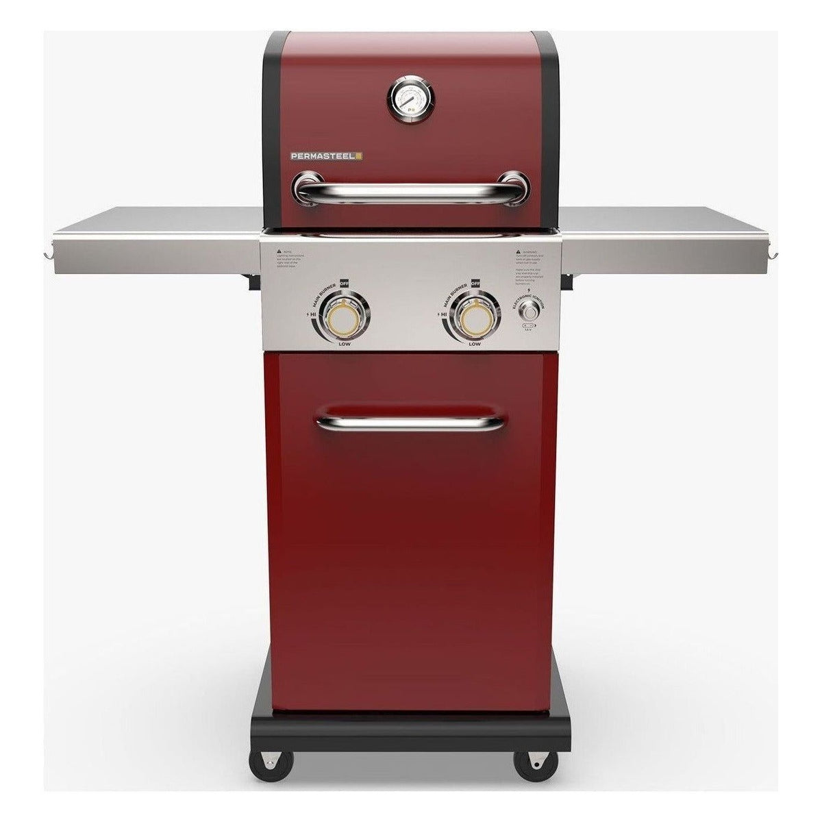 2-Burner Gas Grill with Foldable Side Shelves