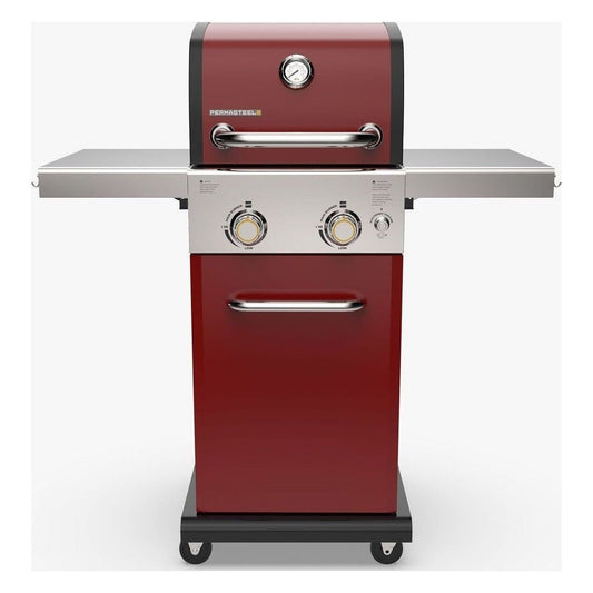 2-Burner Gas Grill with Foldable Side Shelves