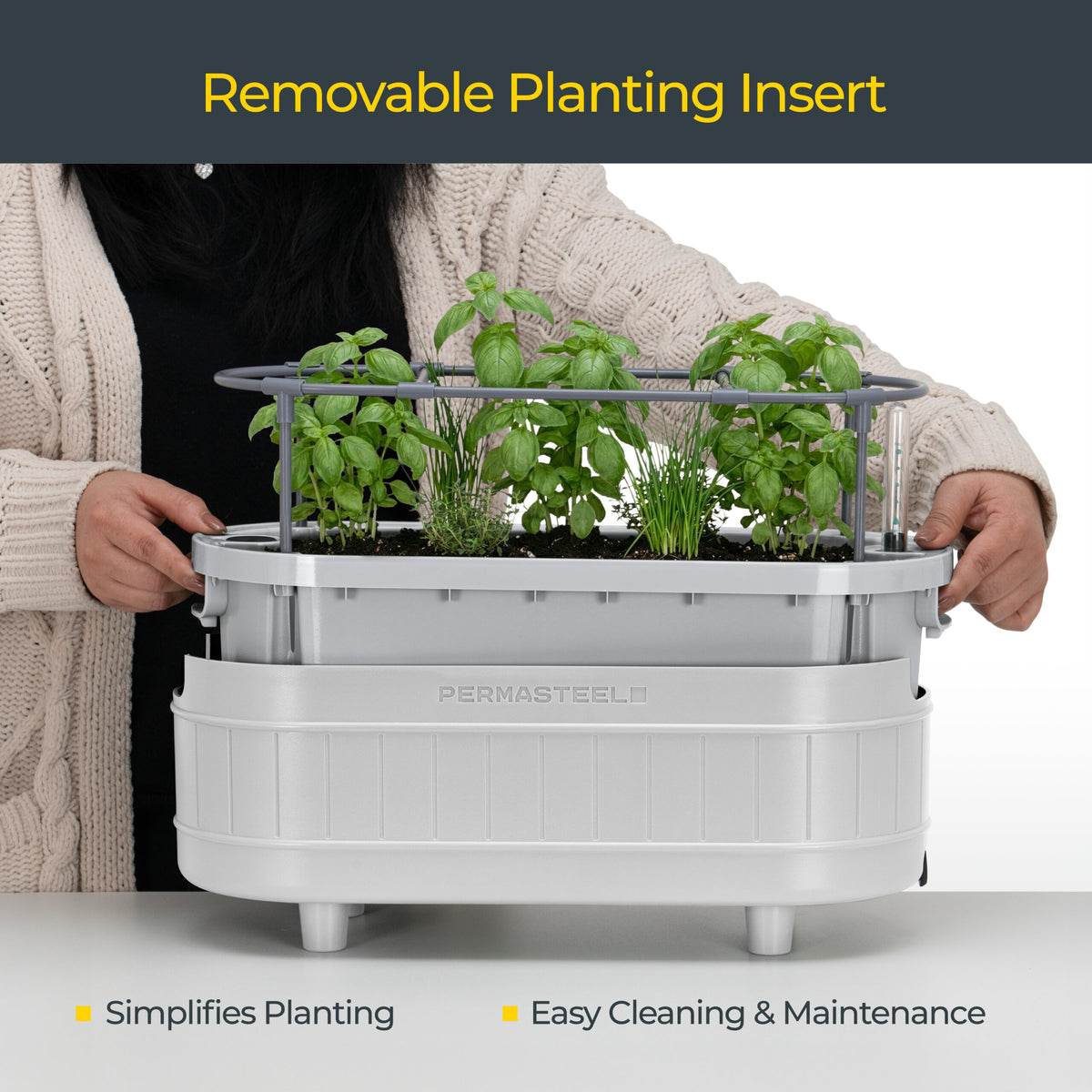 Self-Watering Herb Garden Planter with Adjustable Bracket