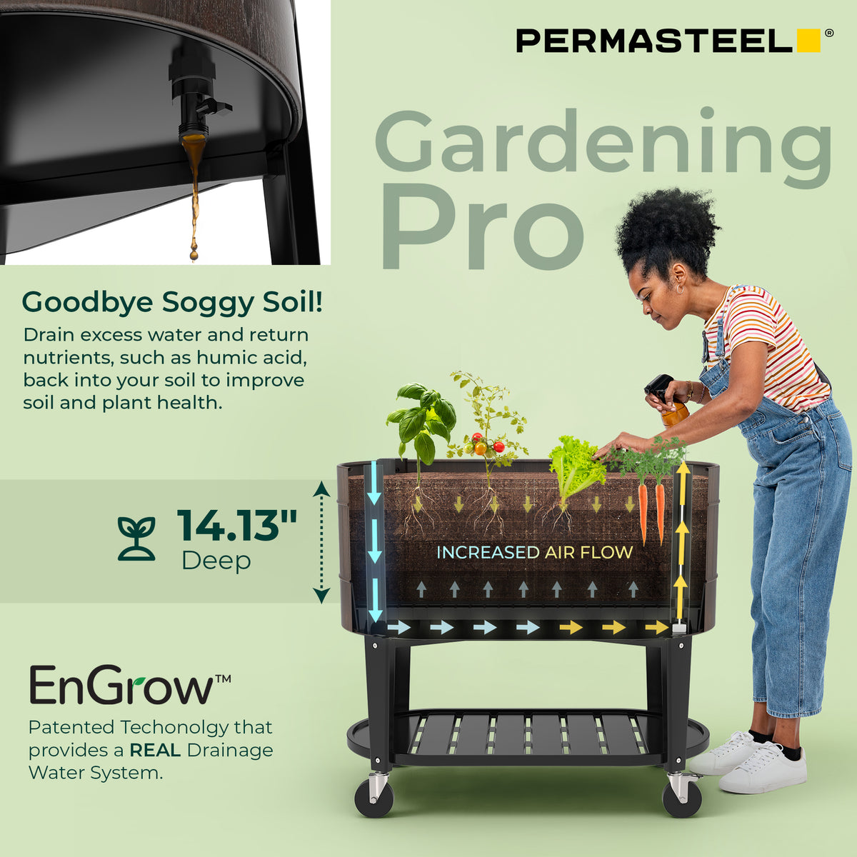 Elevated Garden Bed with EnGrow™ TrueSoil™ Technology