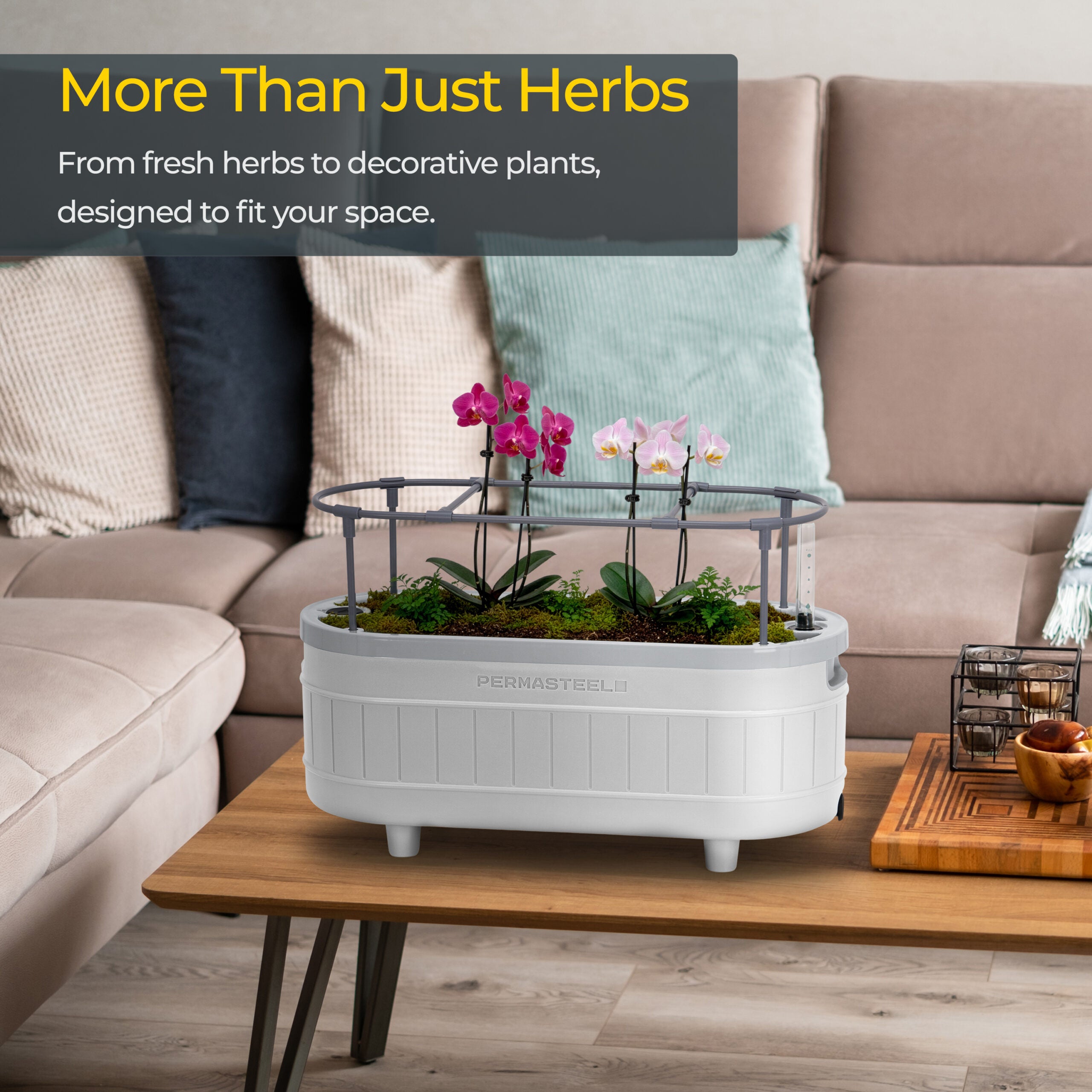 Self-Watering Herb Garden Planter with Adjustable Bracket