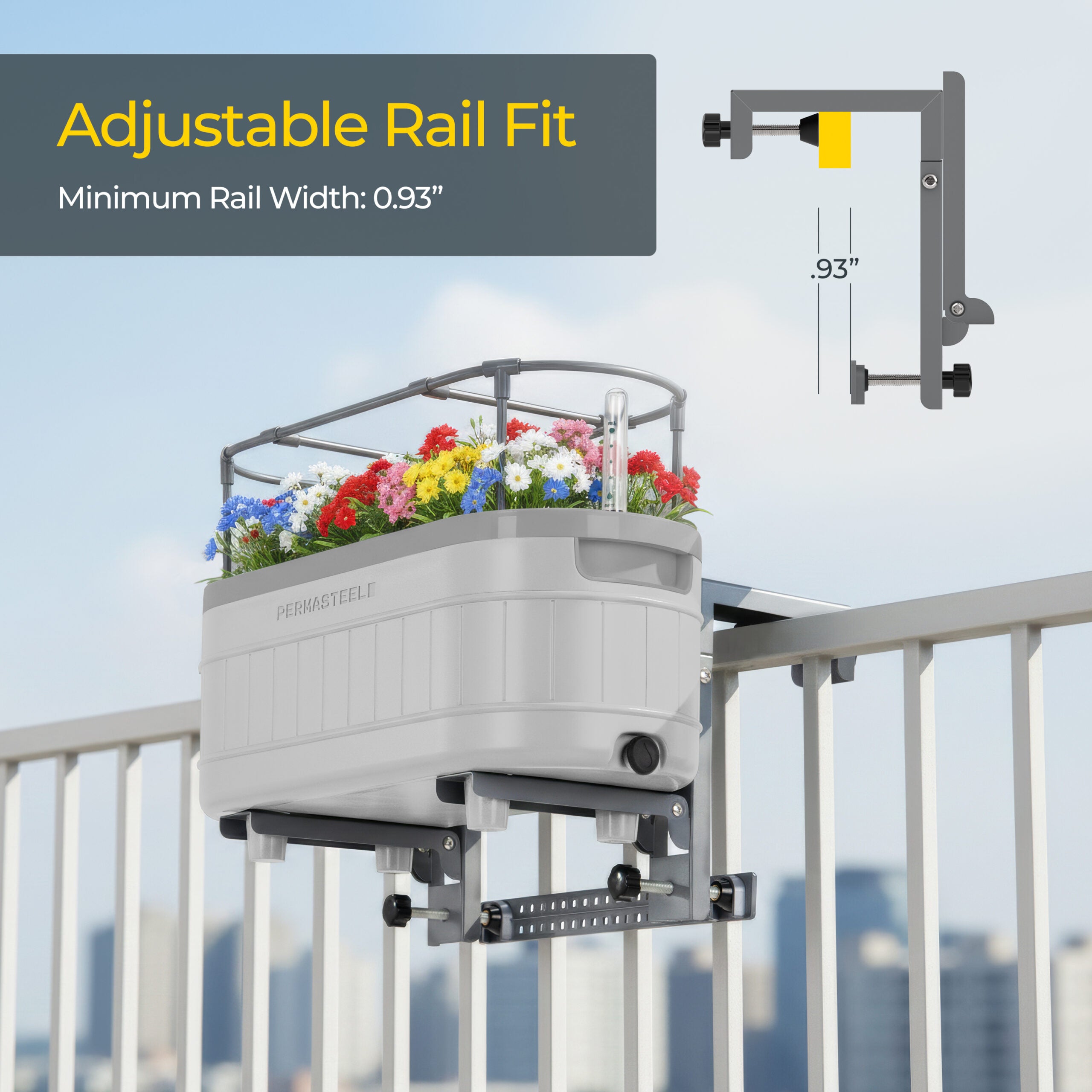 Self-Watering Herb Garden Planter with Adjustable Bracket