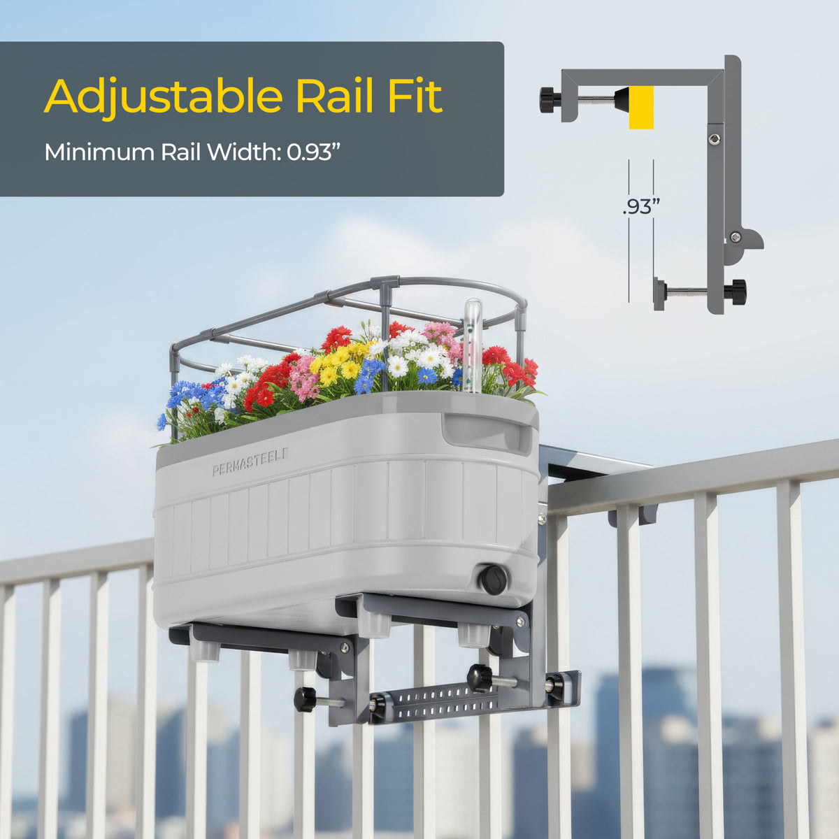 Self-Watering Herb Garden Planter with Adjustable Bracket