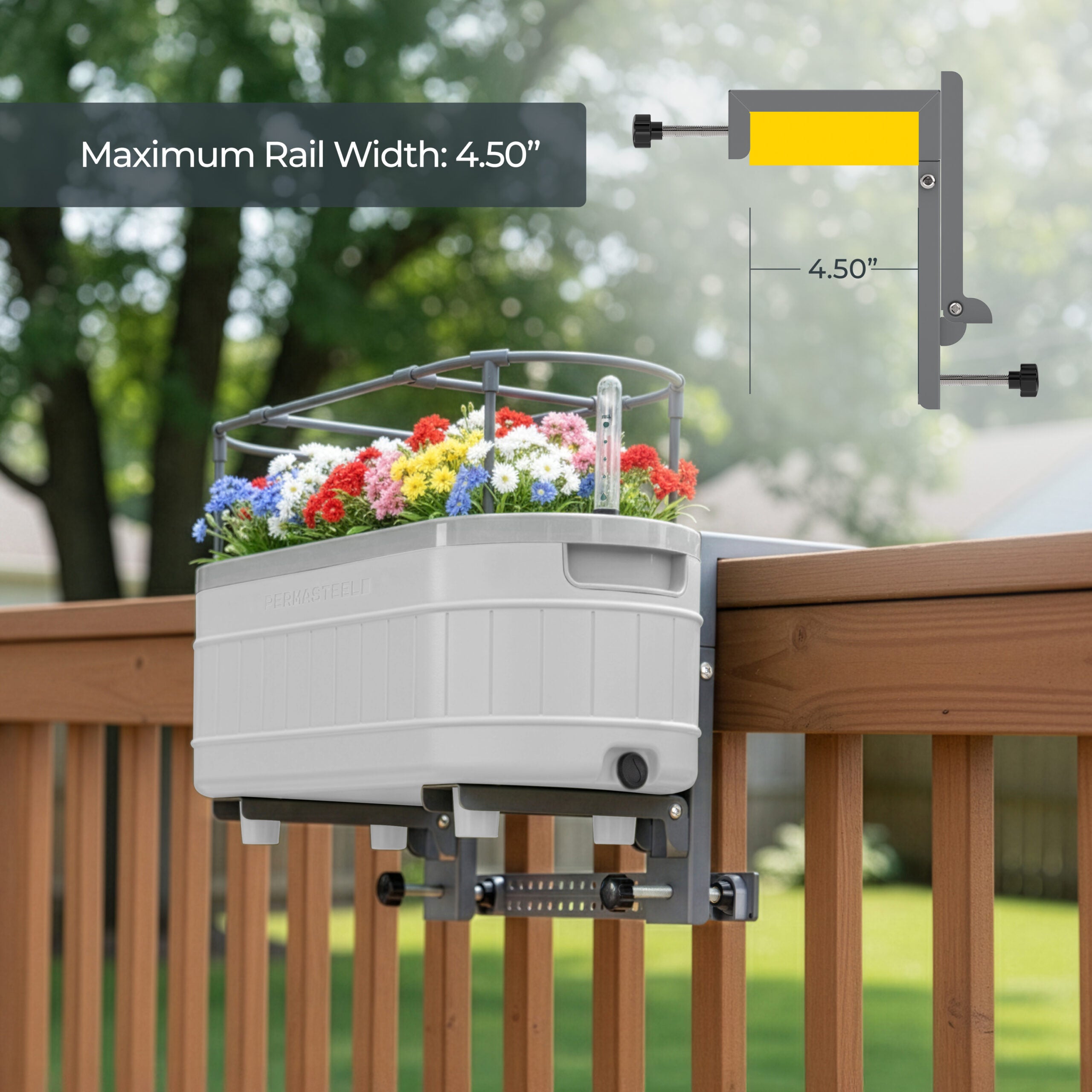 Self-Watering Herb Garden Planter with Adjustable Bracket