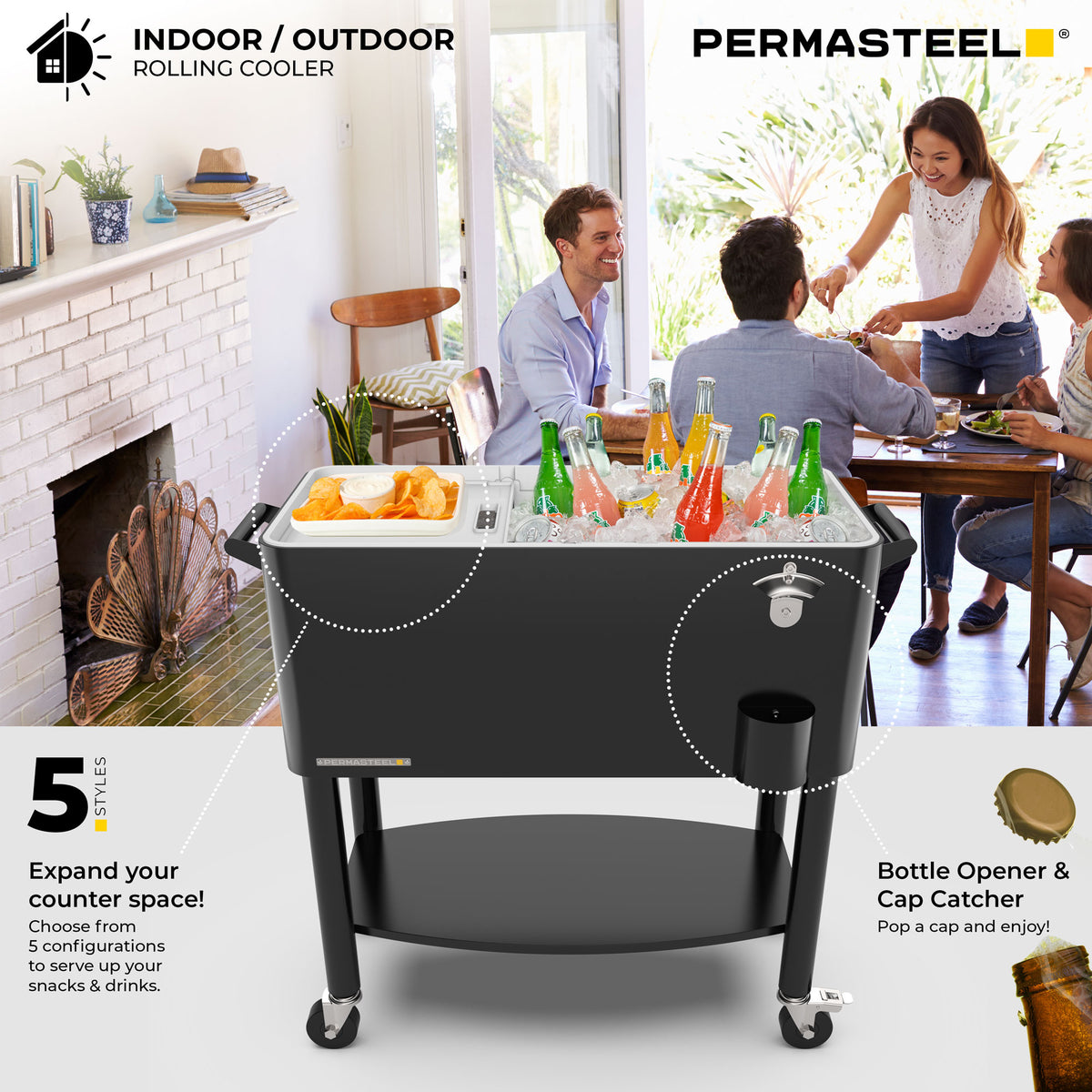 80-Quart Patio Cooler with Dividers
