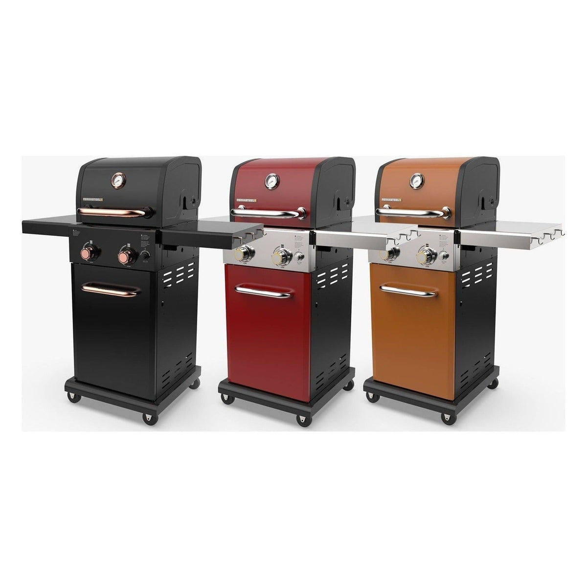 2-Burner Gas Grill with Foldable Side Shelves