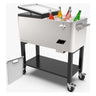 80-Quart Rolling Patio Cooler with Removable Basin and Divider