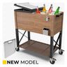 80-Quart Oak Wood Style Patio Cooler with Wicker Bottom Shelf and Divider