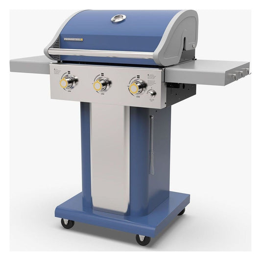 3-Burner Gas Grill with Foldable Side Shelves