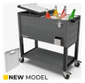 80-Quart Woodgrain Patio Cooler with Divider