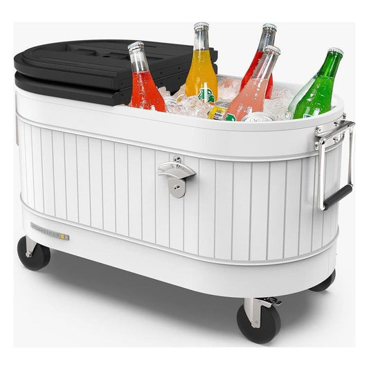 80-Quart Rolling Cooler with Caster Wheels