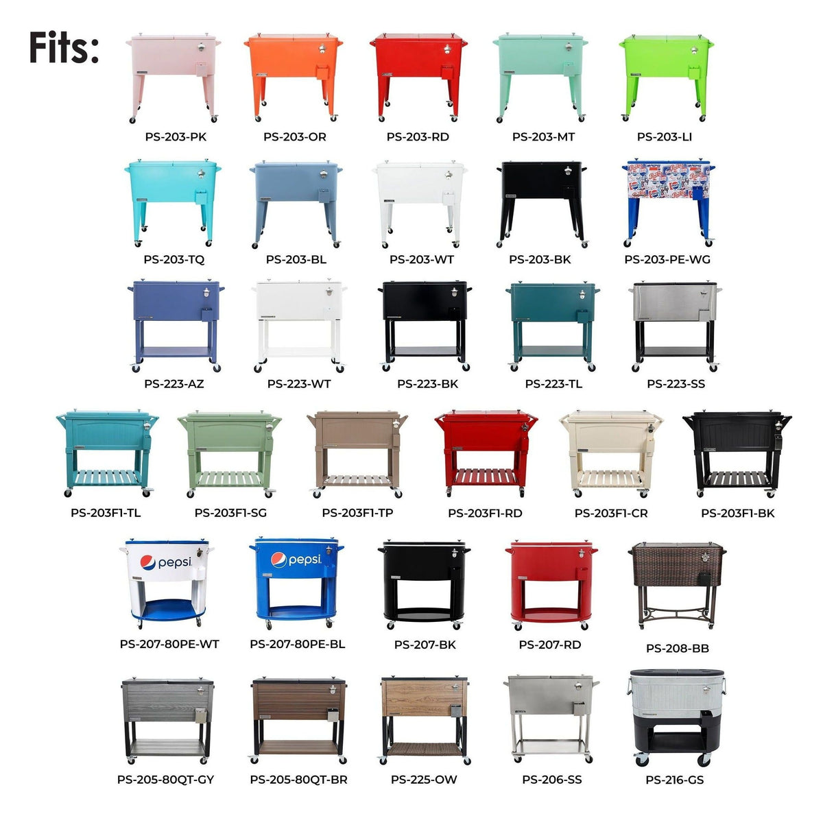 80-Quart Universal Patio Cooler Cover - Block Logo