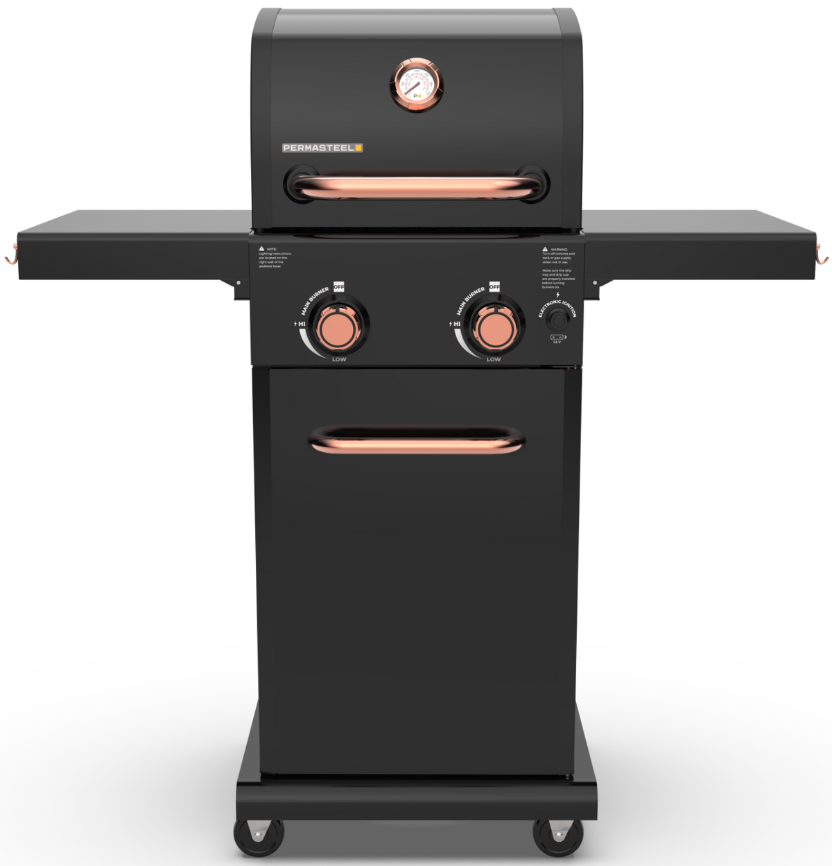 2-Burner Gas Grill with Foldable Side Shelves