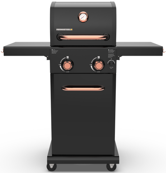 2-Burner Gas Grill with Foldable Side Shelves