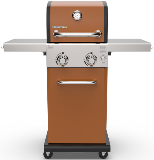 2-Burner Gas Grill with Foldable Side Shelves