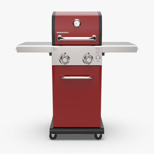 2-Burner Gas Grill with Foldable Side Shelves