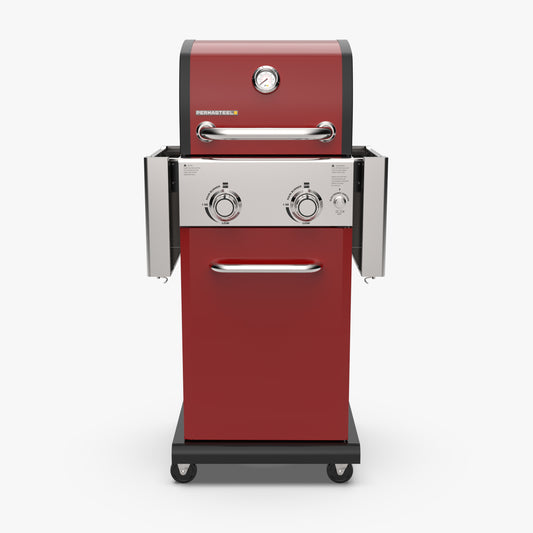 2-Burner Gas Grill with Foldable Side Shelves