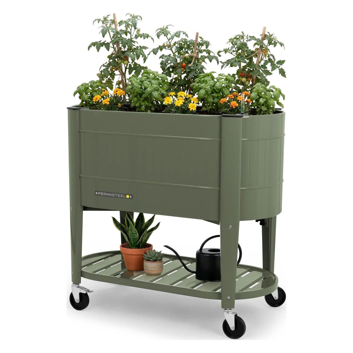Elevated Garden Bed with EnGrow™ TrueSoil™ Technology, Army Green