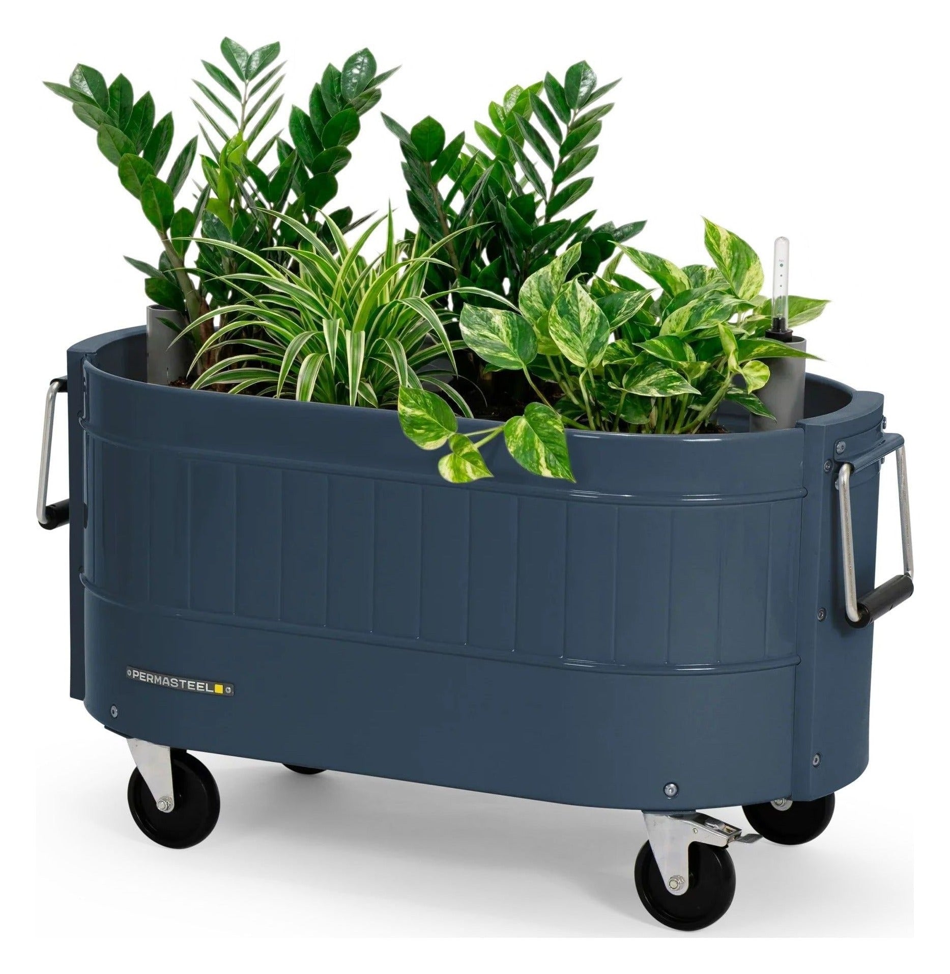 Self-Watering Garden Bed with Caster Wheels, Blue
