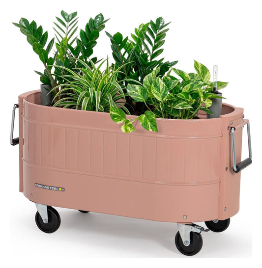 Self-Watering Garden Bed with Caster Wheels, Pink