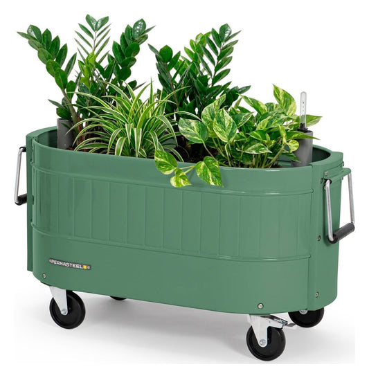 Self-Watering Garden Bed with Caster Wheels, Sage