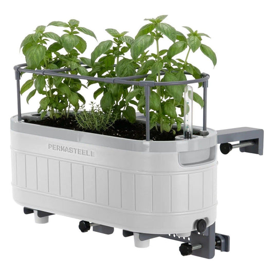 Self-Watering Herb Garden Planter with Adjustable Bracket