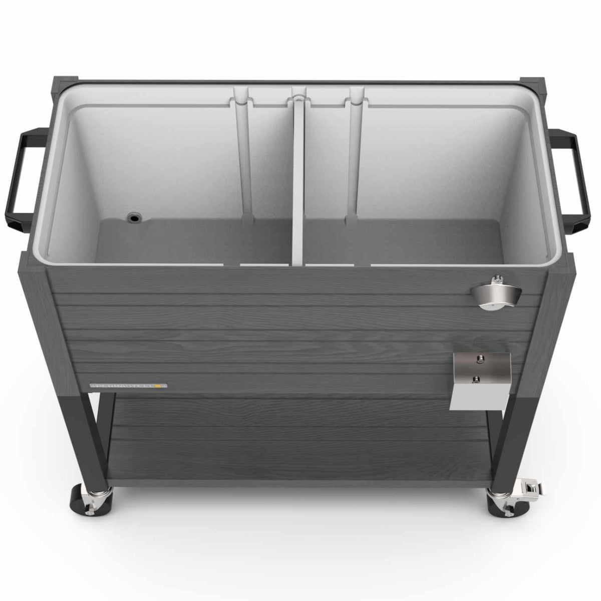 80-Quart Woodgrain Patio Cooler with Divider