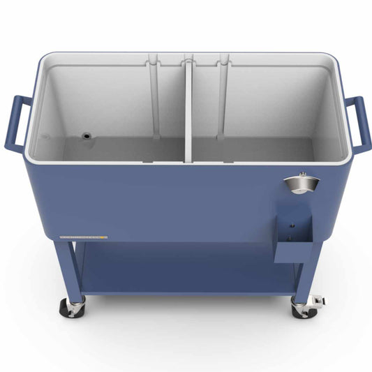 80-Quart Rolling Patio Cooler with Removable Basin and Divider