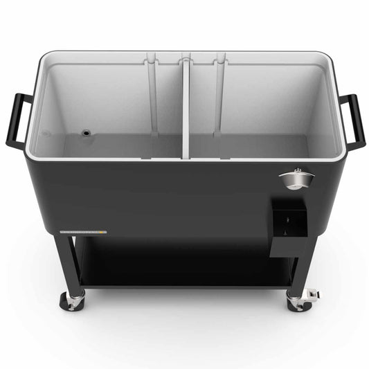 80-Quart Rolling Patio Cooler with Removable Basin and Divider