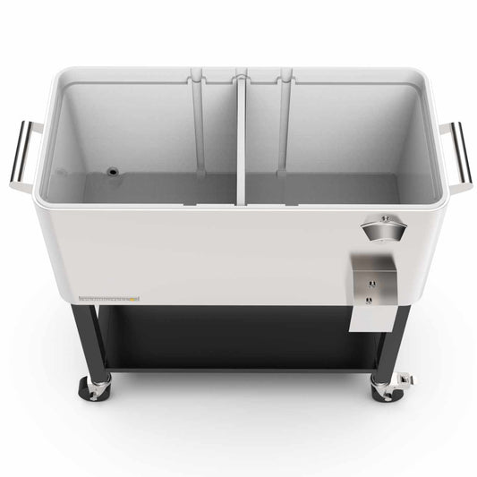 80-Quart Rolling Patio Cooler with Removable Basin and Divider