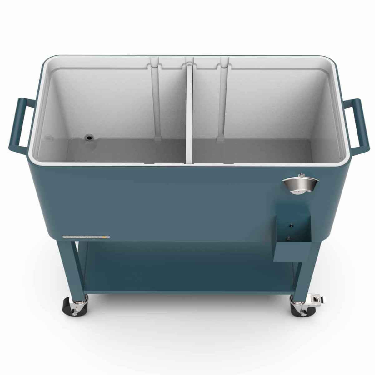 80-Quart Rolling Patio Cooler with Removable Basin and Divider