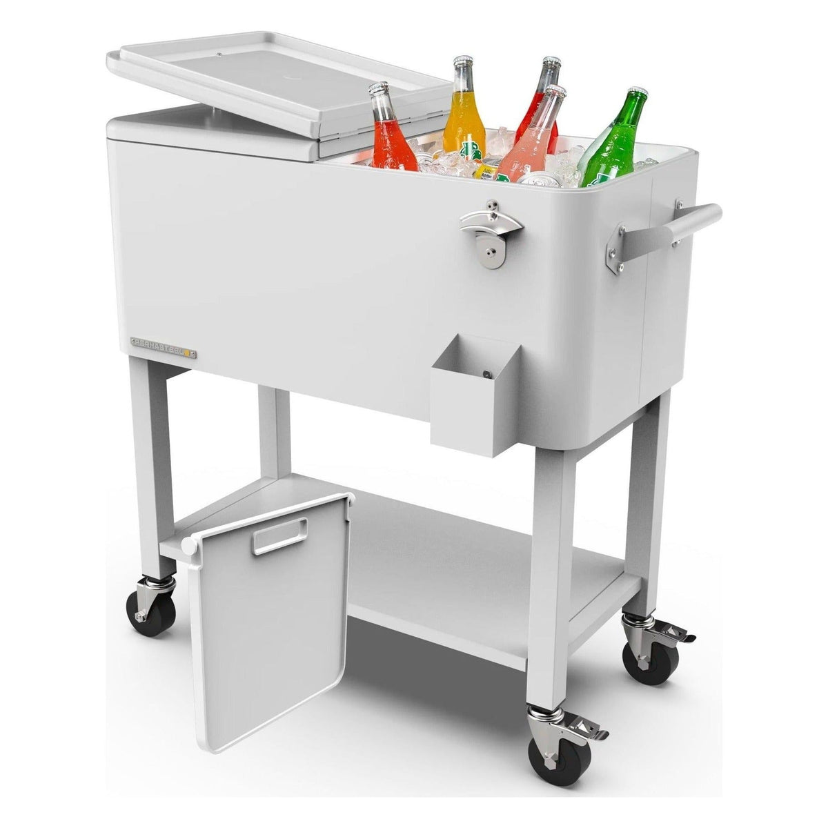 80-Quart Rolling Patio Cooler with Removable Basin and Divider