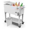 80-Quart Rolling Patio Cooler with Removable Basin and Divider