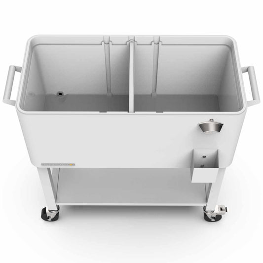 80-Quart Rolling Patio Cooler with Removable Basin and Divider