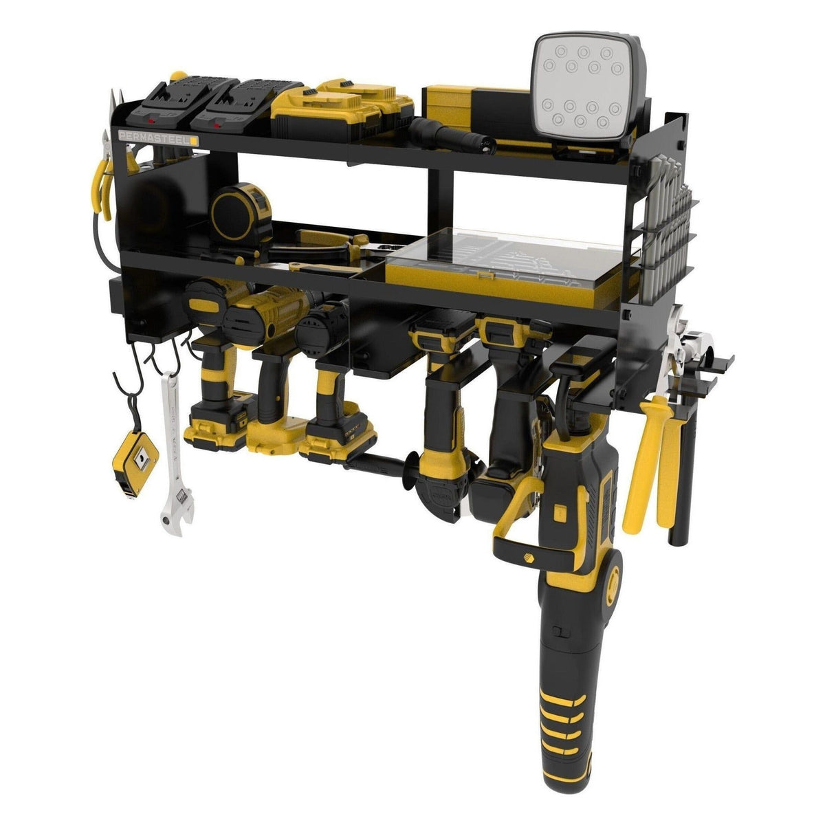 24.6" 6-Bay Heavy Duty Wall Mounted Power Tool Organizer