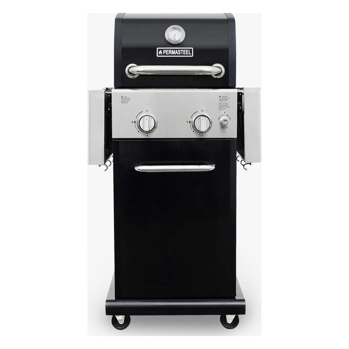 2-Burner Gas Grill with Foldable Side Shelves