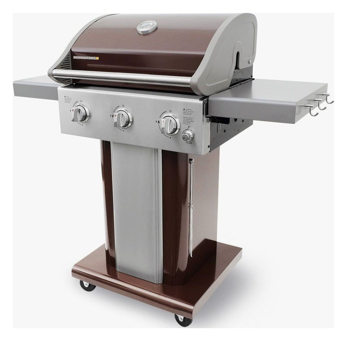 3-Burner Gas Grill with Foldable Side Shelves