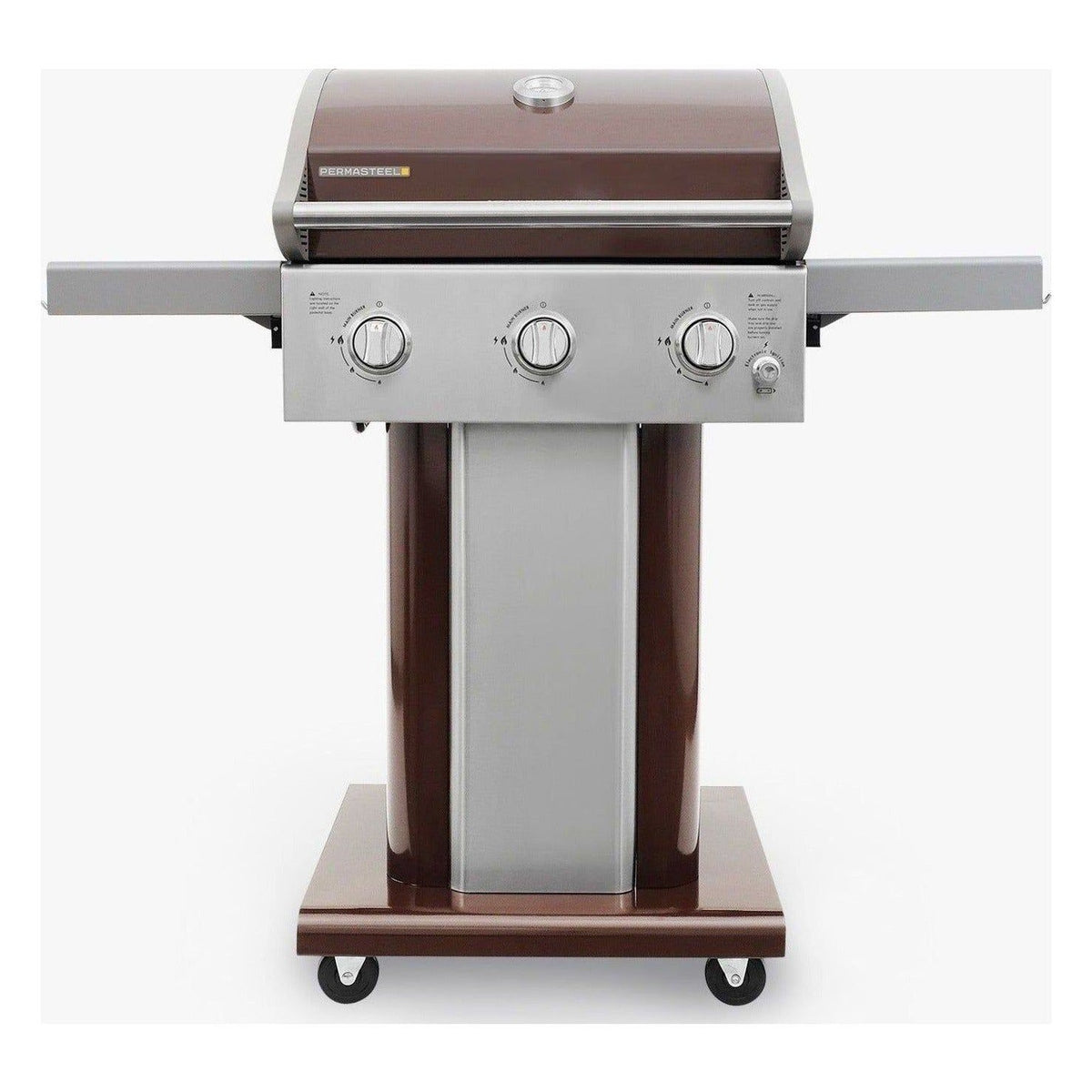 3-Burner Gas Grill with Foldable Side Shelves