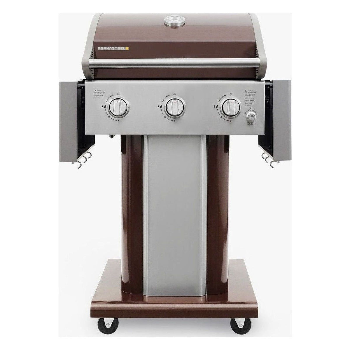 3-Burner Gas Grill with Foldable Side Shelves