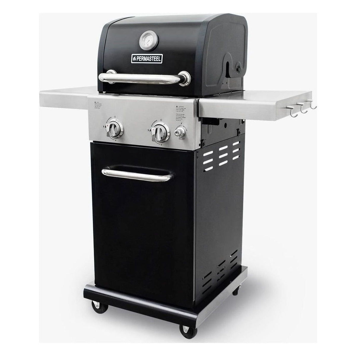 2-Burner Gas Grill with Foldable Side Shelves