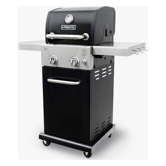 2-Burner Gas Grill with Foldable Side Shelves