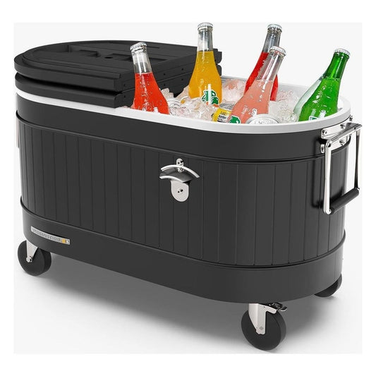 80-Quart Rolling Cooler with Caster Wheels