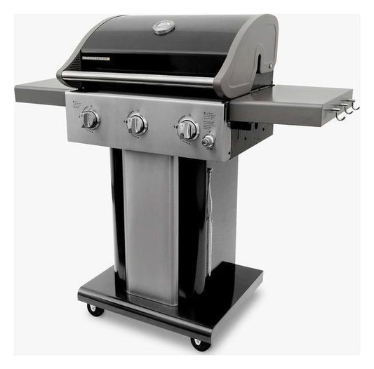 3-Burner Gas Grill with Foldable Side Shelves
