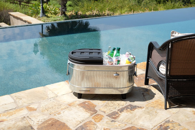 Party tub, poolside.