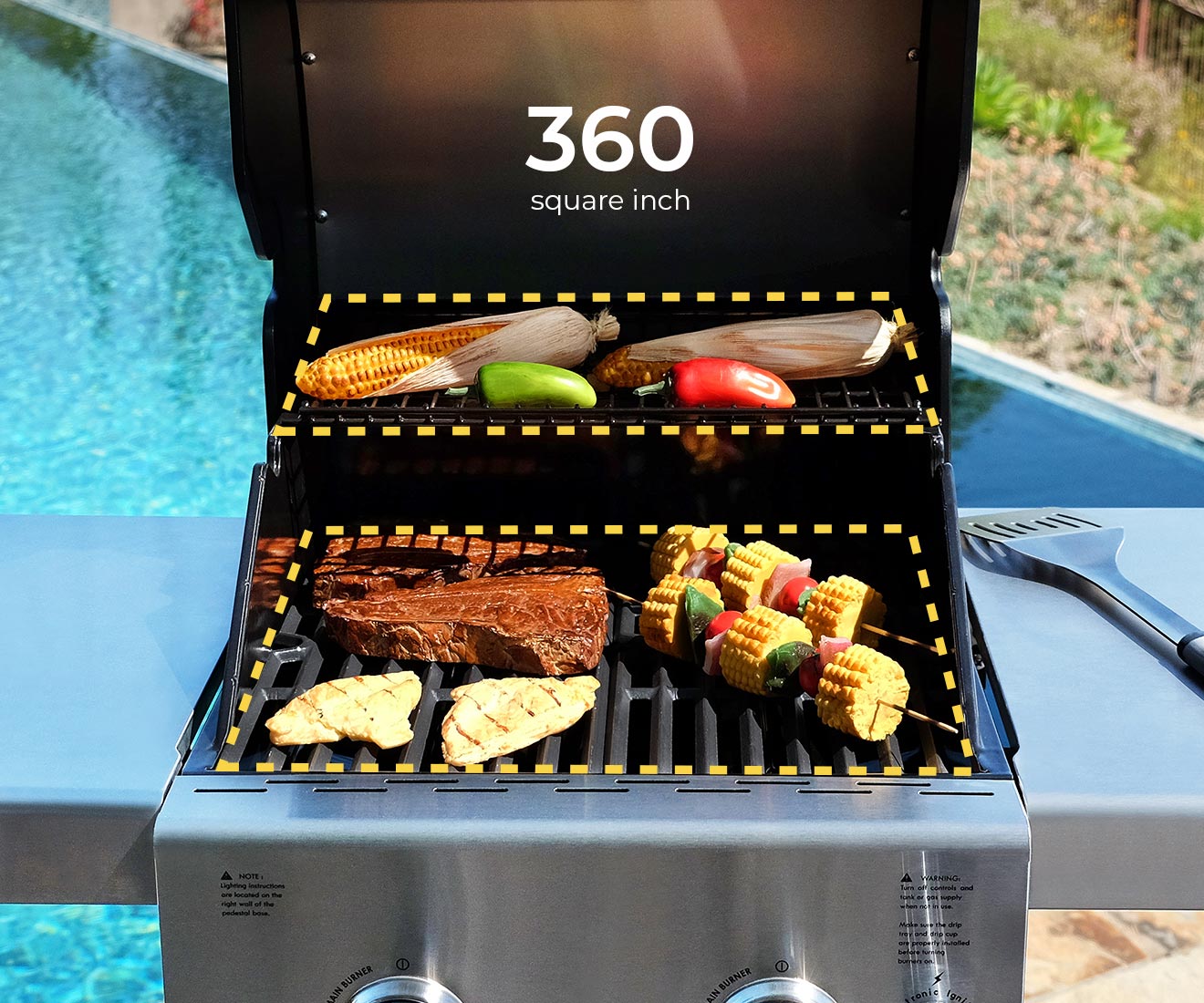 Permasteel 2-Burner Gas Grill for Outdoor BBQ Barbecue Barbeque