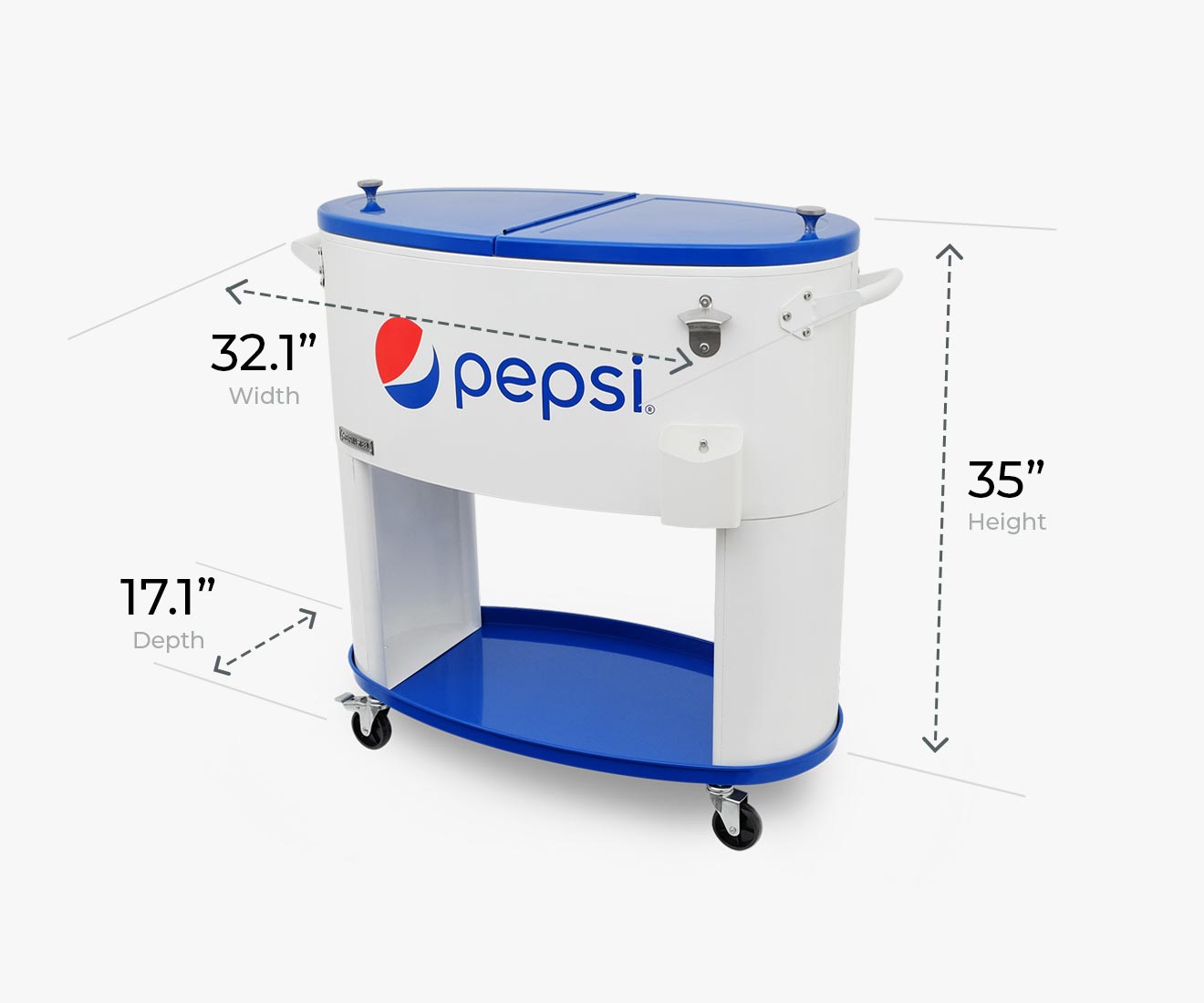 Pepsi Cooler 80 Quart Outdoor Patio Cooler Made by Permasteel Compact Dimensions
